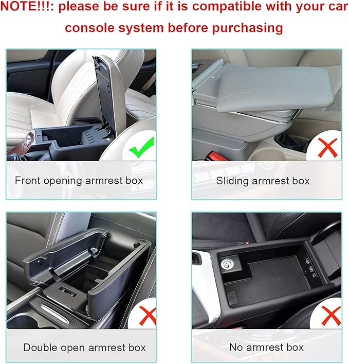x xotic tech Car Center Console Cushion Pad, Universal Waterproof Leather Armrest Seat Box Cover Protector Auto Interior Accessories for Most Cars, SUV, Truck 7.8" x 12" (Beige)