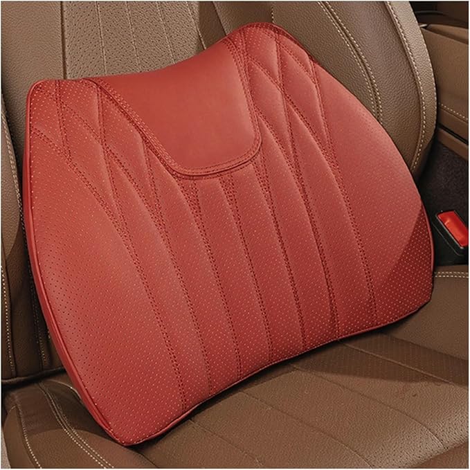 Car Seat Cushion for BMW All Model I3 I4 I8 X1 X2 X3 X4 X5 X5M X6 X7 Z4 Car Lumbar Support Pillow Auto Seat Waist Back Cushion (Color : Red C)