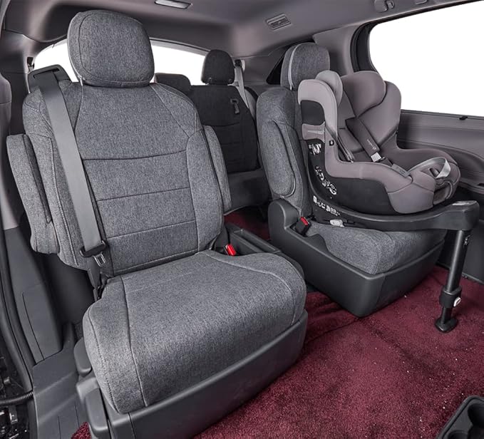 coverdream Custom Seat Covers Compatible with Select Toyota Highlander 2014 2015 2016 2017 2018 2019,Three Row,Second Row Captain Chair (Gray,Full Set)