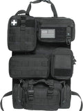 6 Pack Tactical Molle Car Seat Back Organizer - Tactical Vehicle Panel Organizer with 5 Detachable Molle Pouch,US Flag Patch and Keychain,Great Trunk Accessories for Man