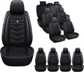 MVRVMV 3 Row 7 Seater Seat Covers for Ford Explorer 2012-2026, Airbag Compatible Front and Rear Split Bench Leather Auto Seat Protectors (7 Seat Standard, Black