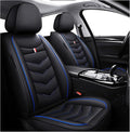 MVRVMV 2-Seat Car Seat Covers for Honda Pilot 2010-2026, Waterproof Non-Slip Wear-Resistant Leather Seat Cover (2 Seat Standard, Black-Blue)