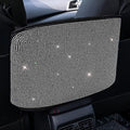 Car Net Pocket Handbag Holder Between Seat Back Organizer, Purse Holder for Console Front Seat Storage Barrier, Rhinestone Car Storage Organizer Between Front Seats, White