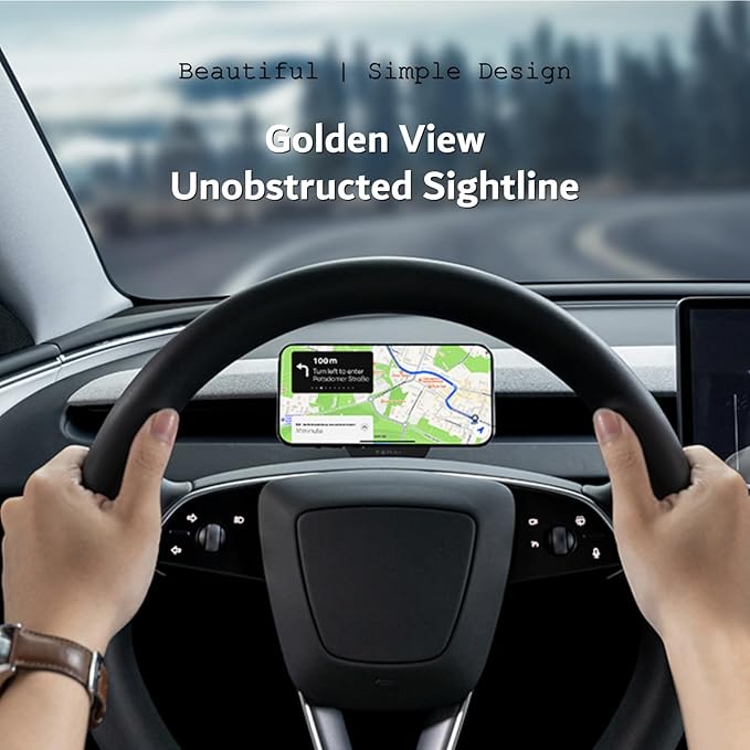 for Tesla Phone Mount Model Y Juniper 2025, Wireless Charger Strong Magnetic Phone Holder for All 4-6.9'' Smartphones, 360° Dock Base Airvent Adjustable, Anti-Slip Mount