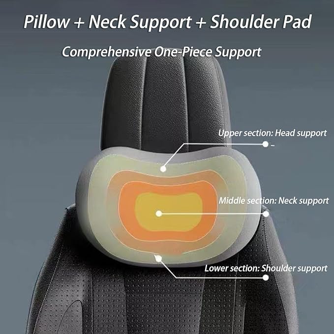 Car Lumbar Support Pillow and Car Neck Pillow Kit for BMW 4 Series 8 Series Convertible, Car Seat Neck Back Rest Pillows, Ergonomic Car Seat Headrest & Lumbar Cushion,C Coffee