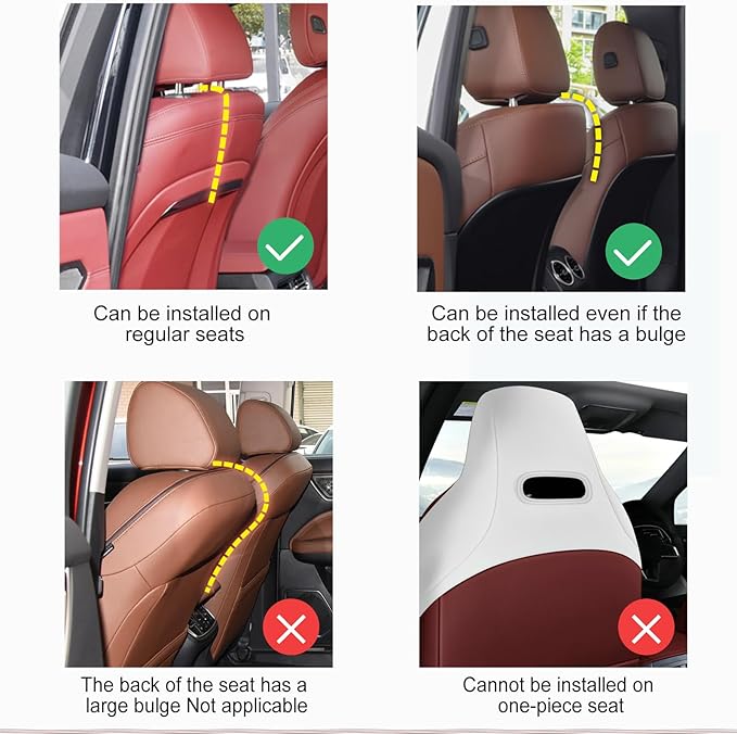 Back Seat Cup Holder for Car – Multifunctional Seat Back Organizer with Drink Holders, Tissue Box Storage & Hooks, Fits Headrest for Auto. Black
