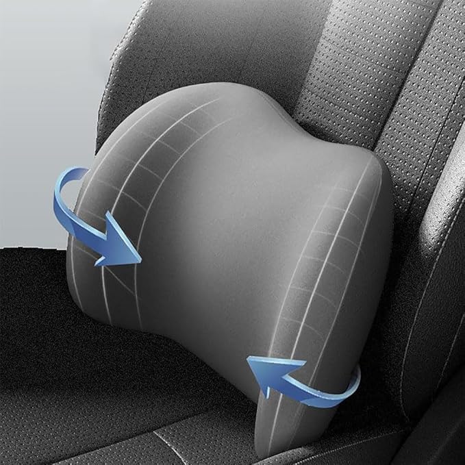 Car Seat Headrest Lumbar Support Kit for Tesla Model Y 2021 2022 2023, Ergonomic Memory Foam Head Neck Pillow Back Cushion Drivers Travel Anti Fatigue,A/Black