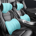 Car Headrest & Lumbar Support Cushion for Honda CRV 2023 2024 2025, Ergonomic Car Seat Headrest Memory Foam Neck and Back Pillow Kit Breathable Removable for Driving Fatigue Relief,C/Blue