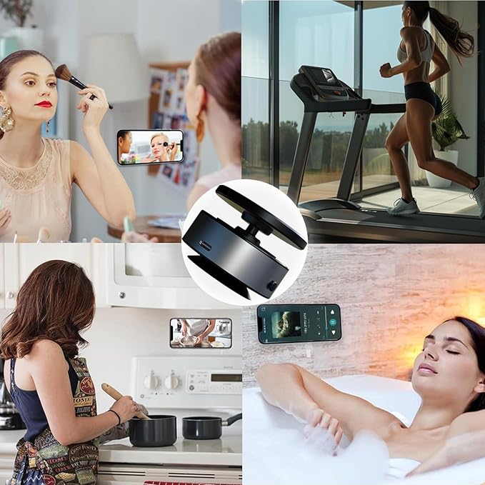 Vacuum Magnetic Phone Holder, 360 Rotatable Suction Cup Phone Mount with Electric Suction Cup Suitable for Car/Dashboard/Gym/Mirror/Bathroom/Smooth Surface, Compatible Magsafe iPhone&Android (Silvery)