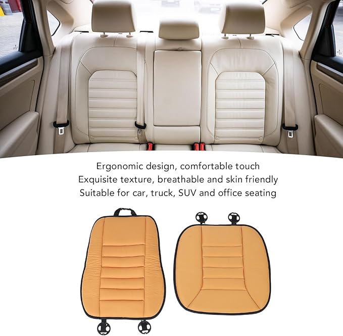 Ejoyous Car Seat Cushion with Back Support Pillow, Memory Foam Driving Seat Cushion and Lumbar Pillow for SUV Trucks Office Chair (Orange)