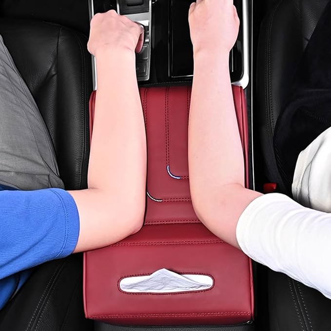Car Center Console Armrest Pillow for Toyota Camry Auris Aygo Yaris Corolla Supra Highlander,Auto Anti-Scratch Memory Foam Center Console Pad,Leather Arm Rest Protector Cushion,Blue