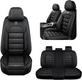 AREKA 5 Seat Covers for Honda Civic 2002-2026 Breathable Car Seat Covers,Anti-Slip Waterproof Car Seat Protectors with Airbag,Automotive Vehicle Cushion with Storage Pockets (Standard,Black)