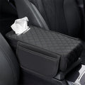 Car Armrest Pads for Hyundai Santa Fe Sport 2013 2014 2015 2016 2017 2018,Leather Center Console Covers Waterproof Anti-Slip Scratch Comfortable Automobile Protective Accessories,Black