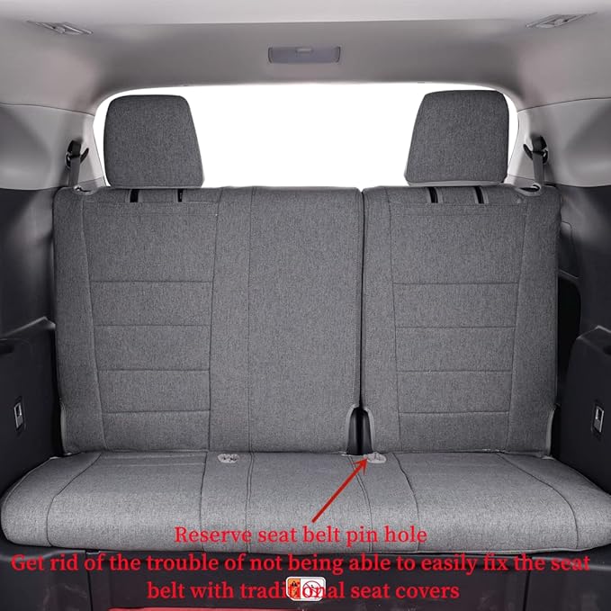 coverdream Highlander Seat Covers Full Set for 2020-2026 Toyota Highlander SUV Seat Cushion,2nd Row Captain Chair,Fully Covered,Breathable Polyester Car Seat Protector (Gray)