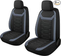 CAROMOP Breathable Car Seat Cover 2 Front Seats, 3D Air Mesh Cloth Seat Covers for Cars, Universal Fit Automotive Car Interior Covers for SUV Vans Sedans Trucks(Black/Gray)
