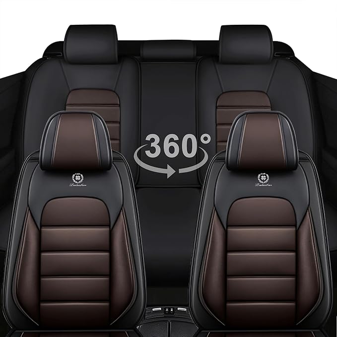 AREKA 5 Seat Covers for Honda Accord 2003-2026 Breathable Car Seat Covers,Anti-Slip Waterproof Car Seat Protectors with Airbag,Automotive Vehicle Cushion with Storage Pockets (Standard,Brown)