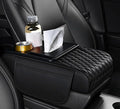 Car Center Console Cover for Acura MDX 2014-2025, Armrest Storage Box, Multifunctional Center Console Cover Organizer, Leather Armrest Protector Pad for SUV,A Black