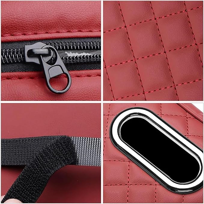 Car Arm Rest Cover Pad for Toyota Camry 2012 2013 2014 2015 2016 2017, Leather Memory Foam Center Console Cushion with 2 Storage Bags and a Tissue Box Universal Car Interior Accessories