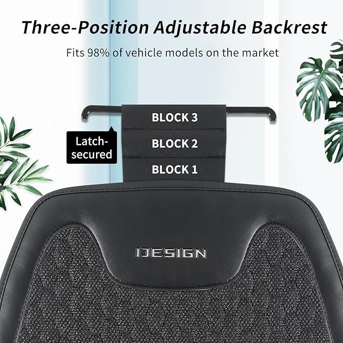 Gripure Breathable Linen Car Seat Cover Protector for Front Seats – Durable, Non-Slip, Airbag Compatible, Universal Fit for Sedans, SUVs, Pickups (2pcs, Black)