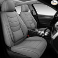 WENNFOUR Car Seat Covers Front Seats Only, Universal Luxury Automotive Car Seat Protector 2 Pack, Waterproof Breathable Leather Car Seat Cushion for Most Vehicles SUV Pick-up Truck, Grey