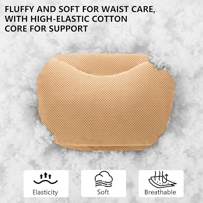 Car Lumbar Support Pillow, Soft Suede Back Support Pillow, Back Pain Relief Improve Posture, Lumbar Support Pillow for Car,Office, Driving, Traveling (Palomino Brown)