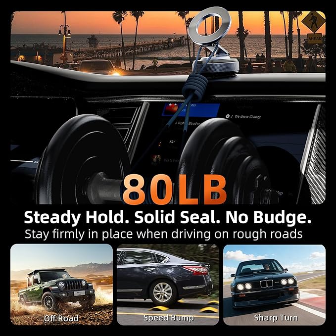 2026 Upgraded Magnetic Phone Holder for Car [Strongest Magnet Power & Premium Aluminum Alloy] 360° Adjustable Car Phone Mount for Magsafe, Cell Phone Holders for iPhone 17 Pro Max 16-12 Series