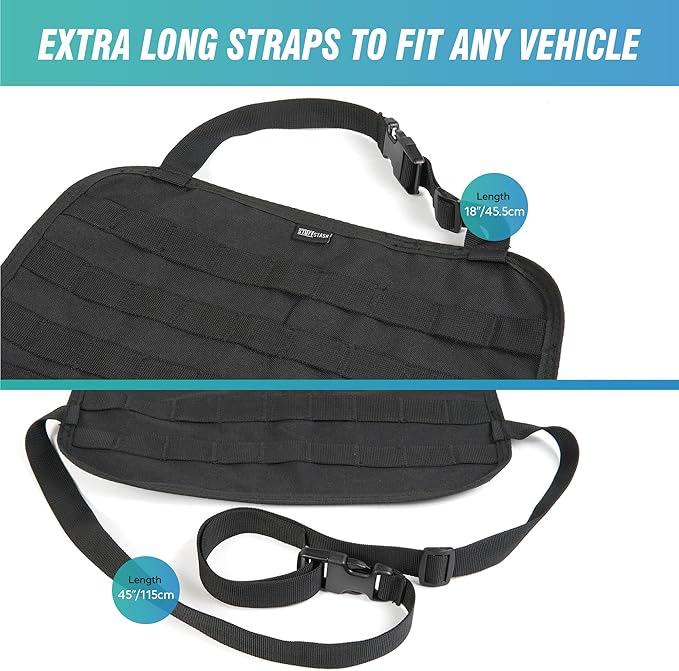 STUFFSTASH Tactical Seat Back Organizer Vehicle Molle Panel Organizer Storage Bags with 5 Detachable Molle Pouches, Extra Long Straps, Universal Car Seat Organizers for Accessories, Fits All Vehicles