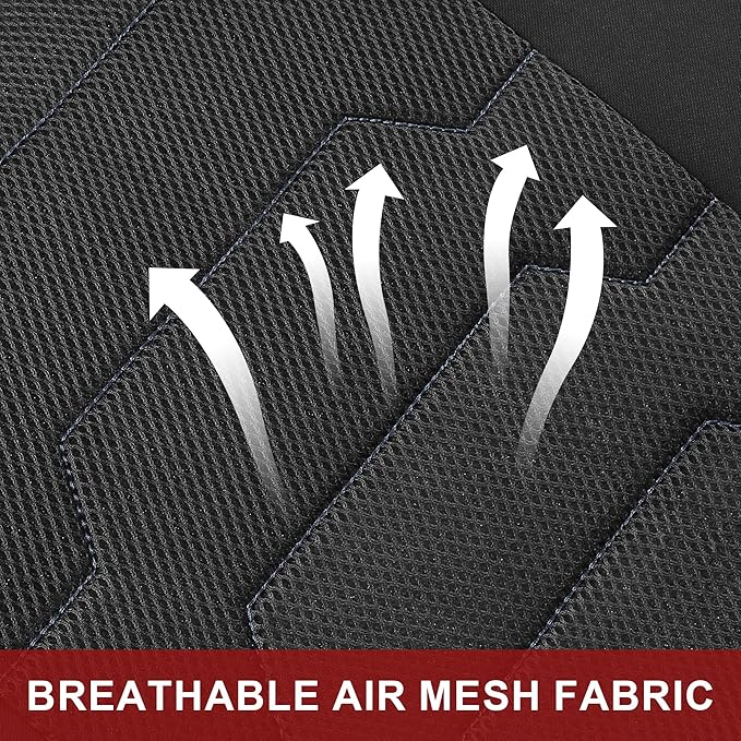 CAROMOP Breathable Car Seat Cover 2 Front Seats, 3D Air Mesh Cloth Seat Covers for Cars, Universal Fit Automotive Car Interior Covers for SUV Vans Sedans Trucks(Black/Gray)