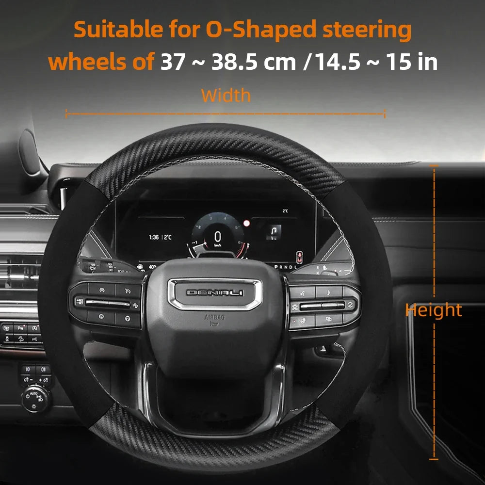 GMC Suede Carbon Fibre Steering Wheel Cover