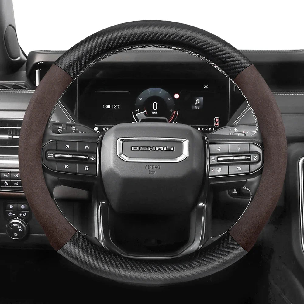 GMC Suede Carbon Fibre Steering Wheel Cover