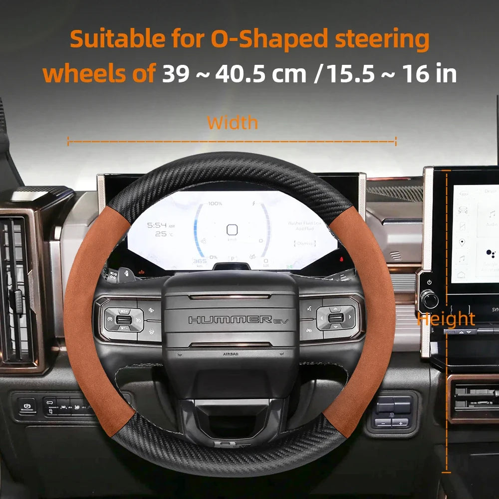 GMC Suede Carbon Fibre Steering Wheel Cover