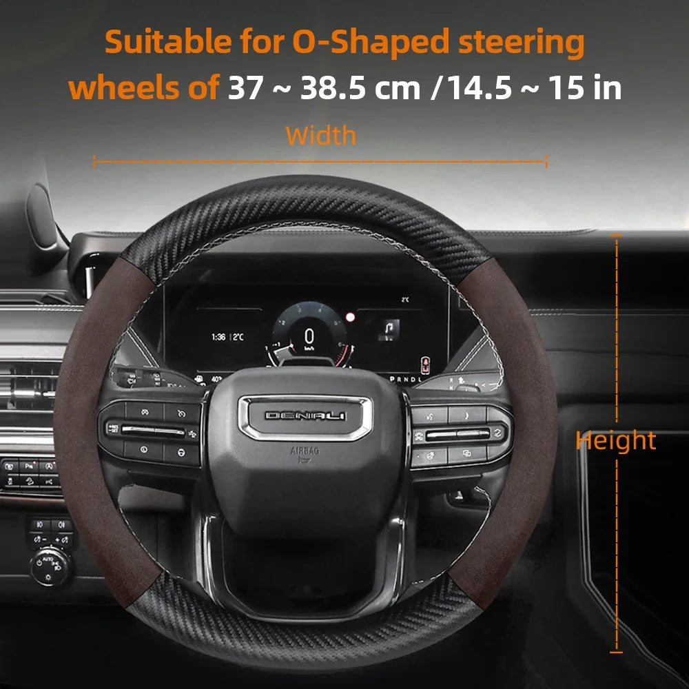 GMC Suede Carbon Fibre Steering Wheel Cover