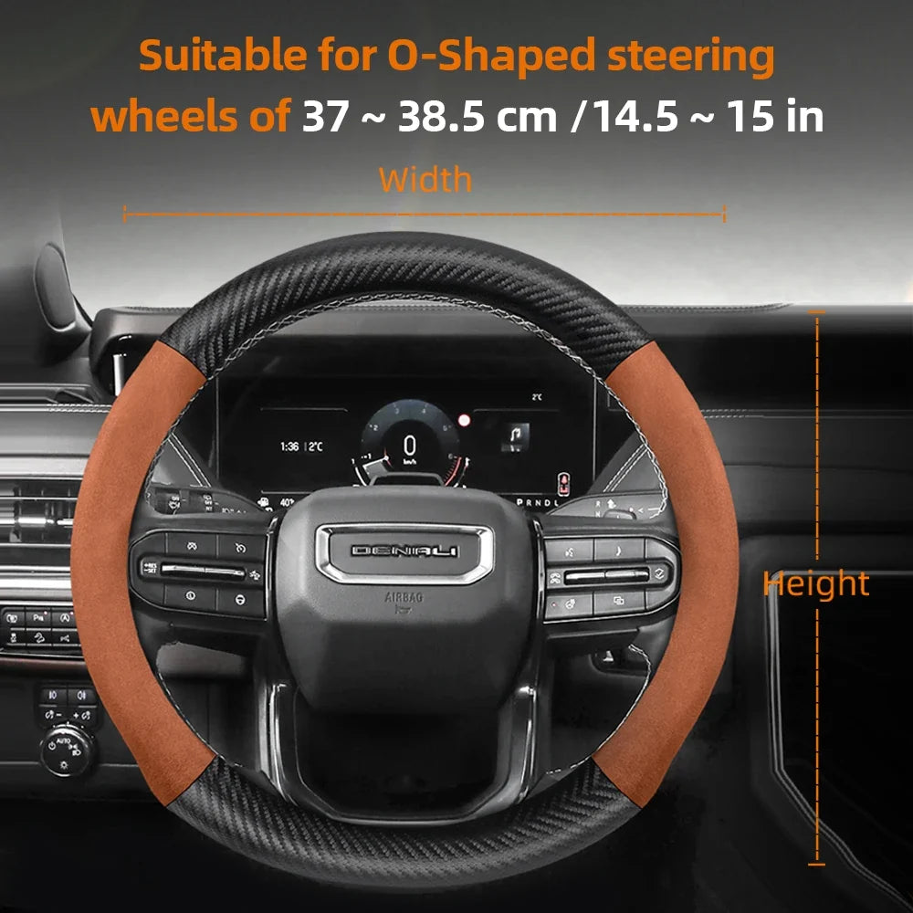 GMC Suede Carbon Fibre Steering Wheel Cover