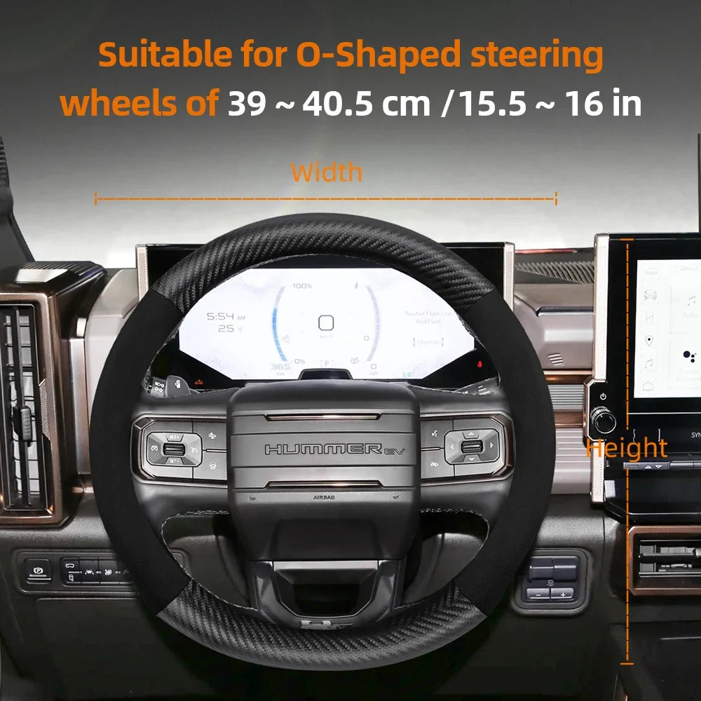 GMC Suede Carbon Fibre Steering Wheel Cover