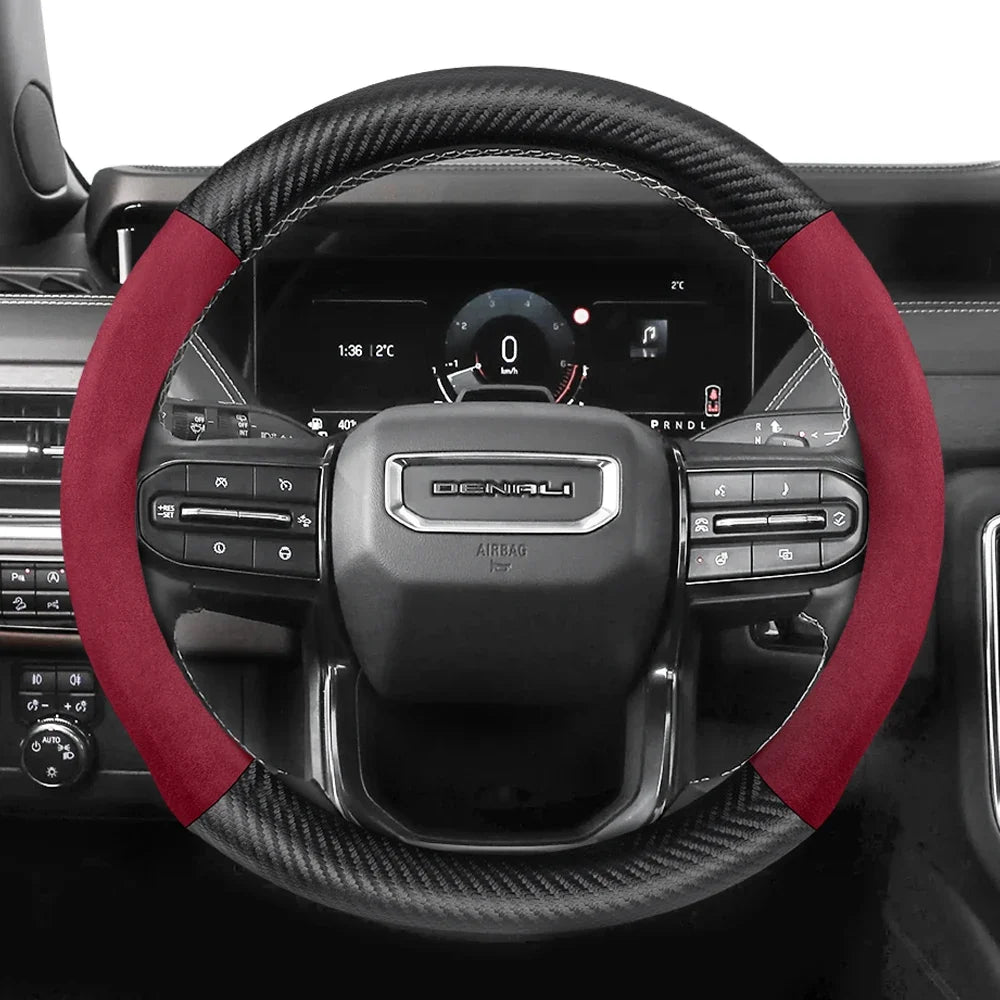 GMC Suede Carbon Fibre Steering Wheel Cover