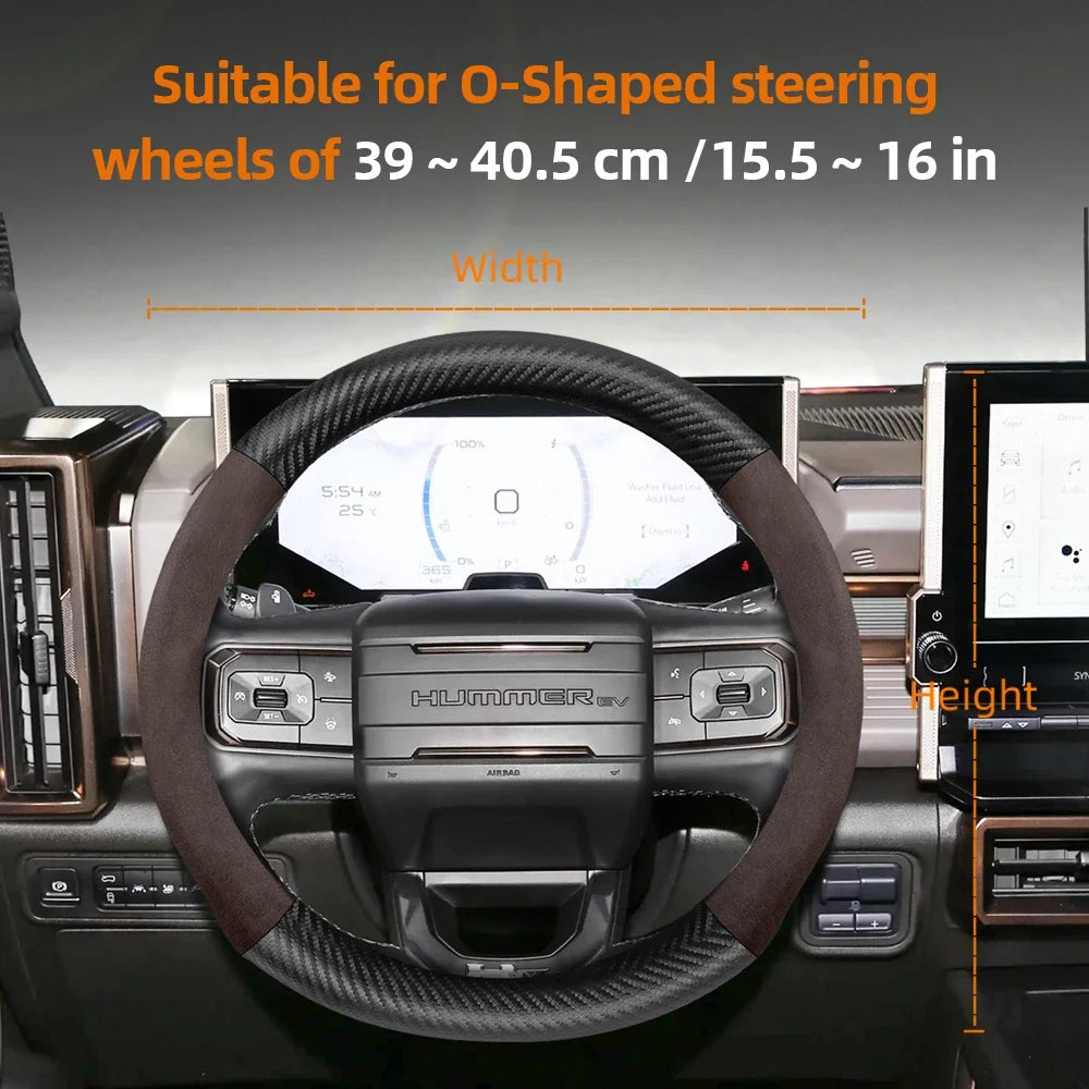 GMC Suede Carbon Fibre Steering Wheel Cover