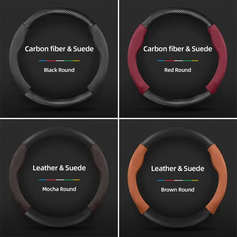 FIAT Suede Carbon Fiber Steering Wheel Cover