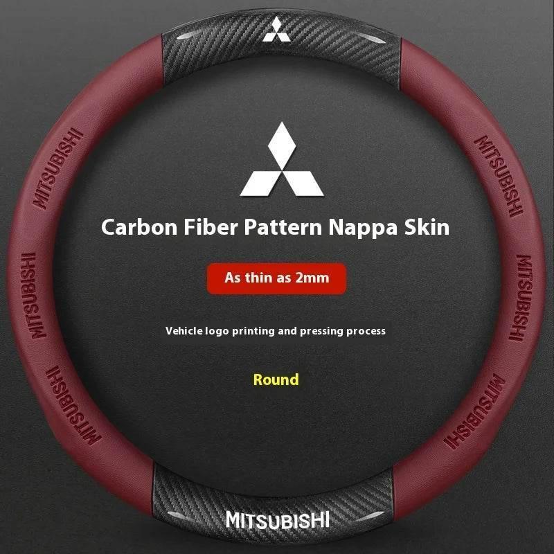 Mitsubishi Carbon Fiber Leather Steering Wheel Cover