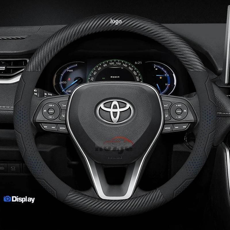Toyota Carbon Fiber Leather Steering Wheel Cover