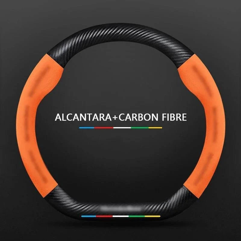 Mercedes Benz Carbon Fiber Leather Steering Wheel Cover