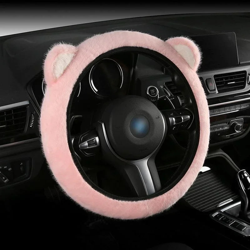 Plush Cat Ear Universal Steering Wheel Cover