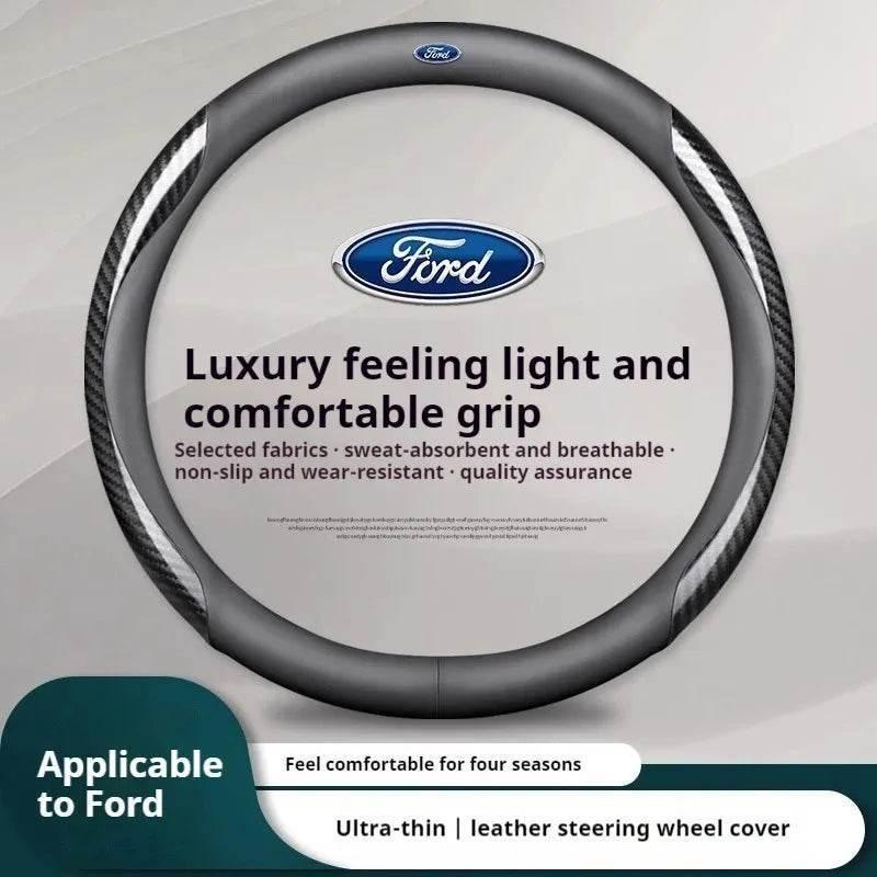 Ford Carbon Fiber Leather Steering Wheel Cover