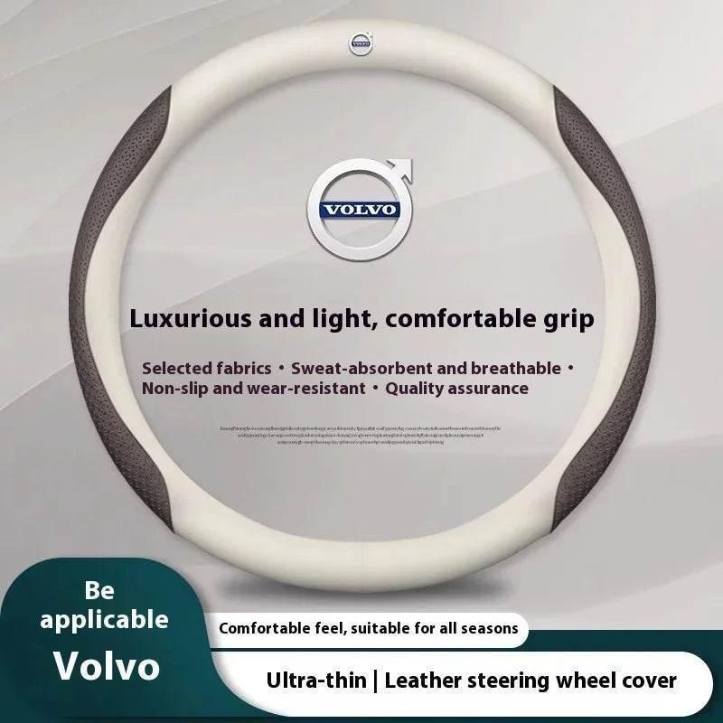 Volvo Carbon Fiber Leather Steering Wheel Cover