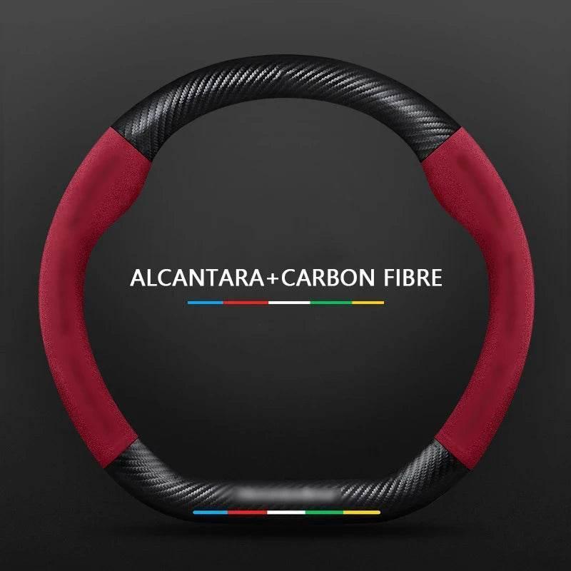 Mercedes Benz Carbon Fiber Leather Steering Wheel Cover