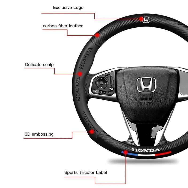 Honda Carbon Fiber Sports Steering Wheel Cover