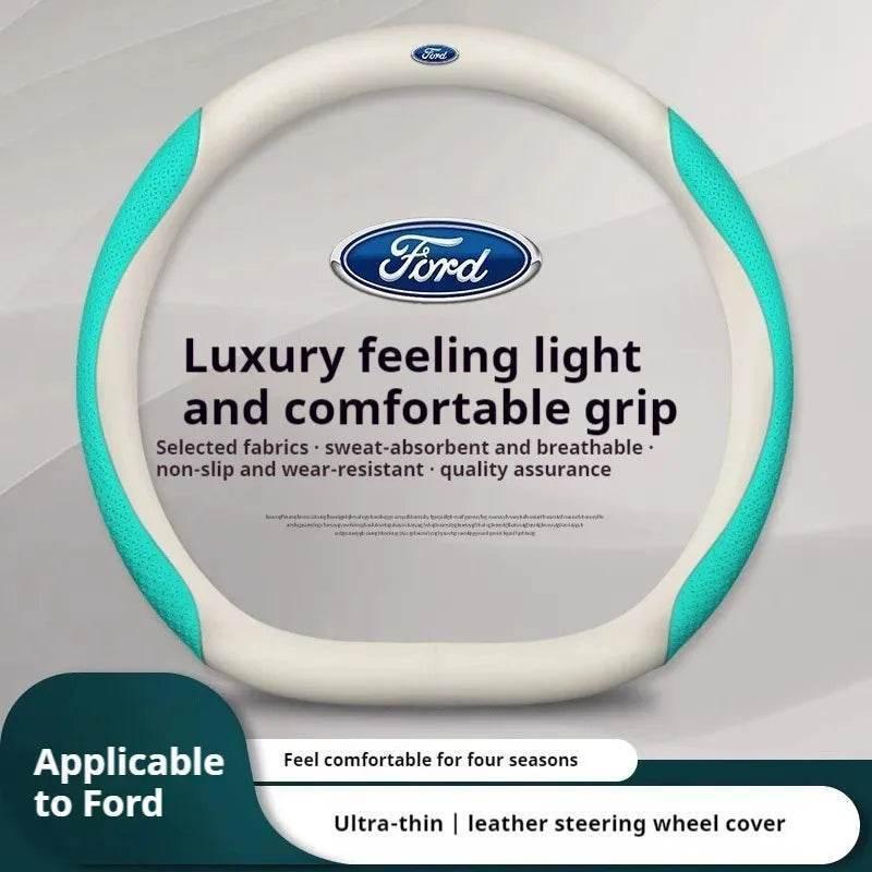 Ford Carbon Fiber Leather Steering Wheel Cover