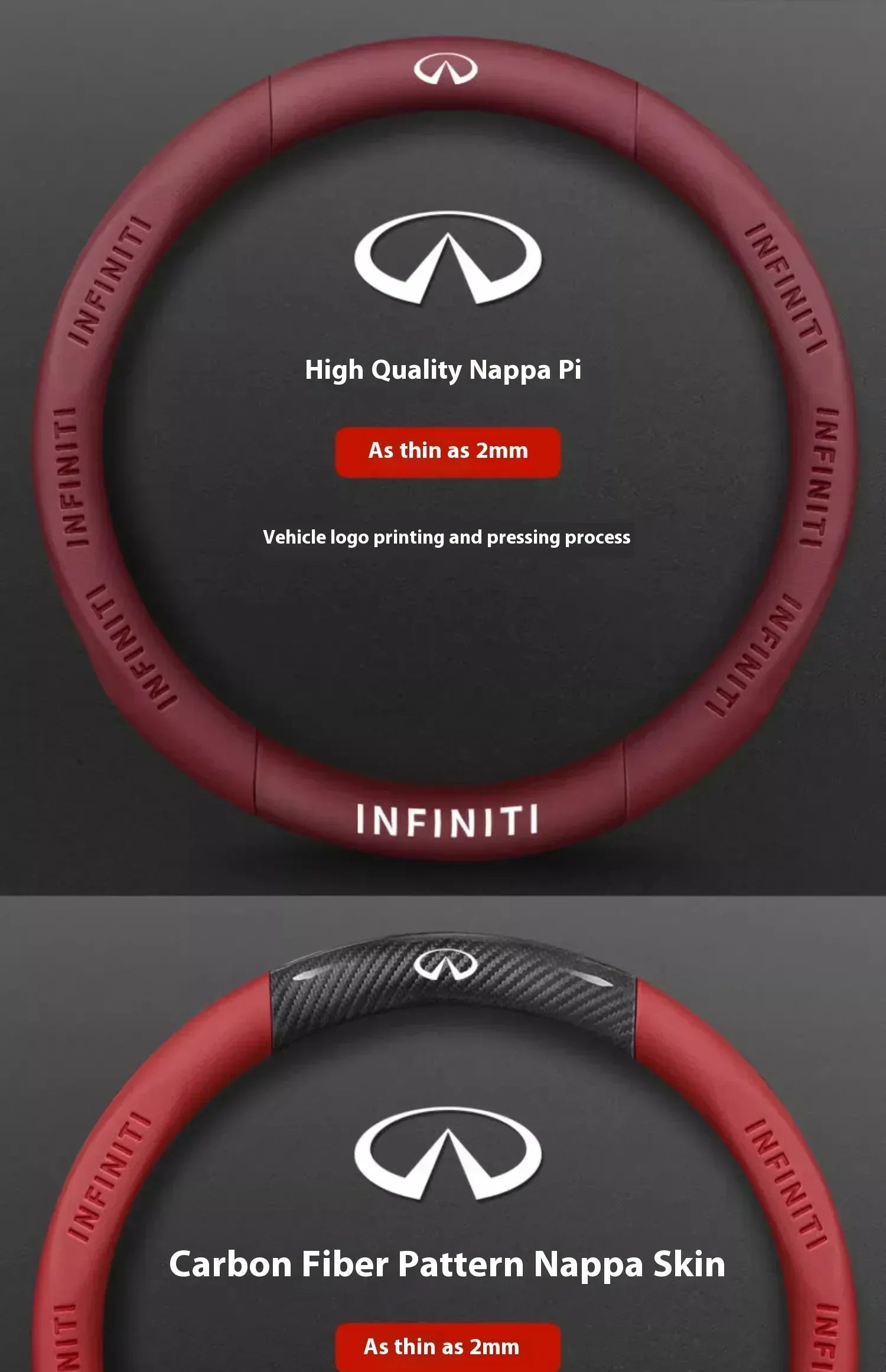 Infiniti Carbon Fiber Leather Steering Wheel Cover