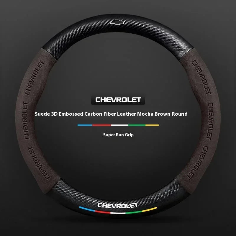 Chevrolet Suede Carbon Fiber Steering Wheel Cover