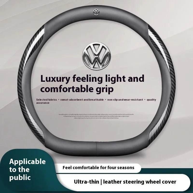 Volkswagen Carbon Fiber Leather Steering Wheel Cover