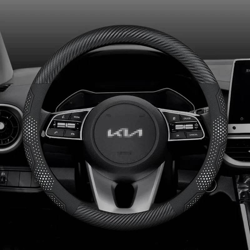 Kia Carbon Fiber Suede Steering Wheel Cover